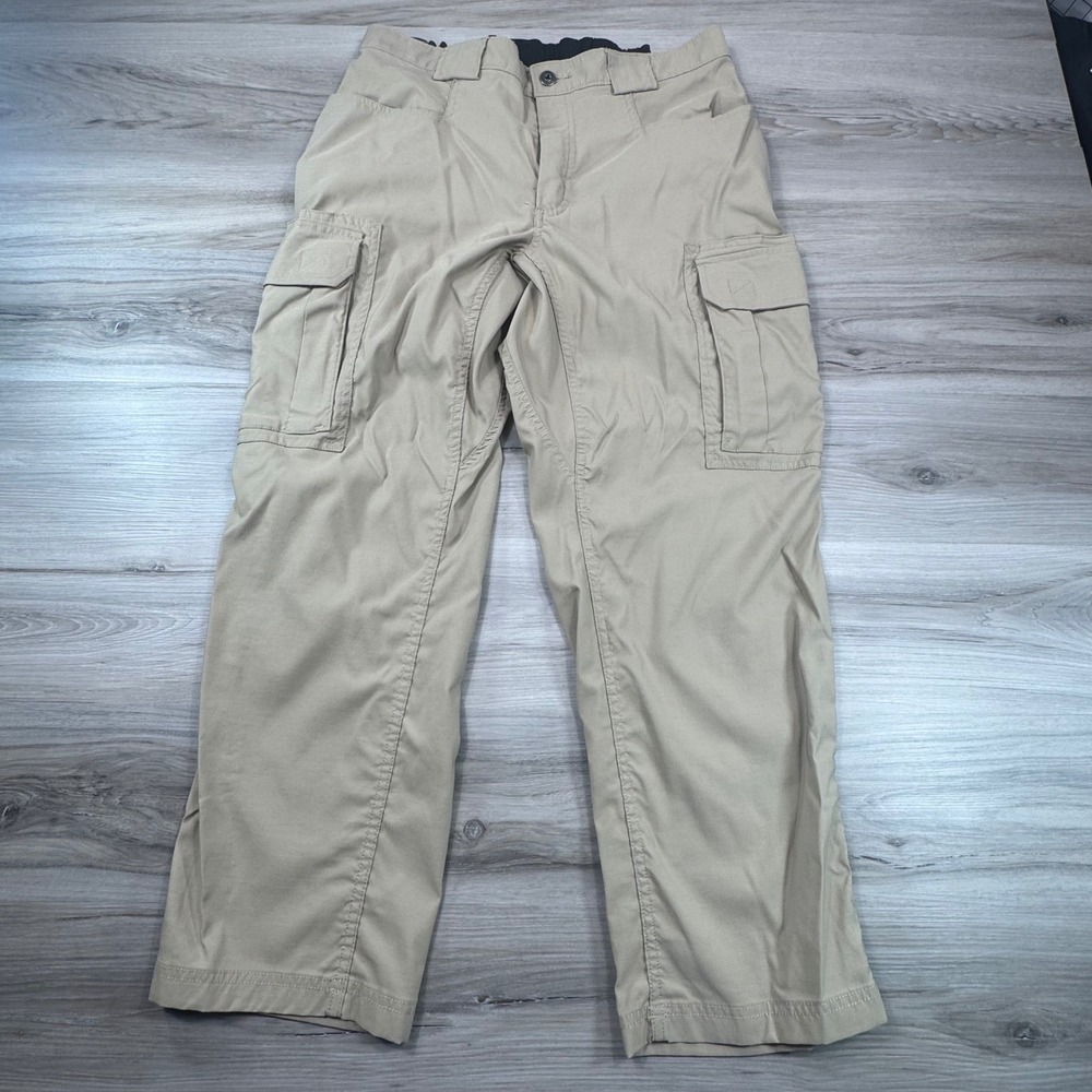 Duluth Trading‎ Co Mens Khaki Cargo Pants Size L x 28 Nylon Spandex Utility